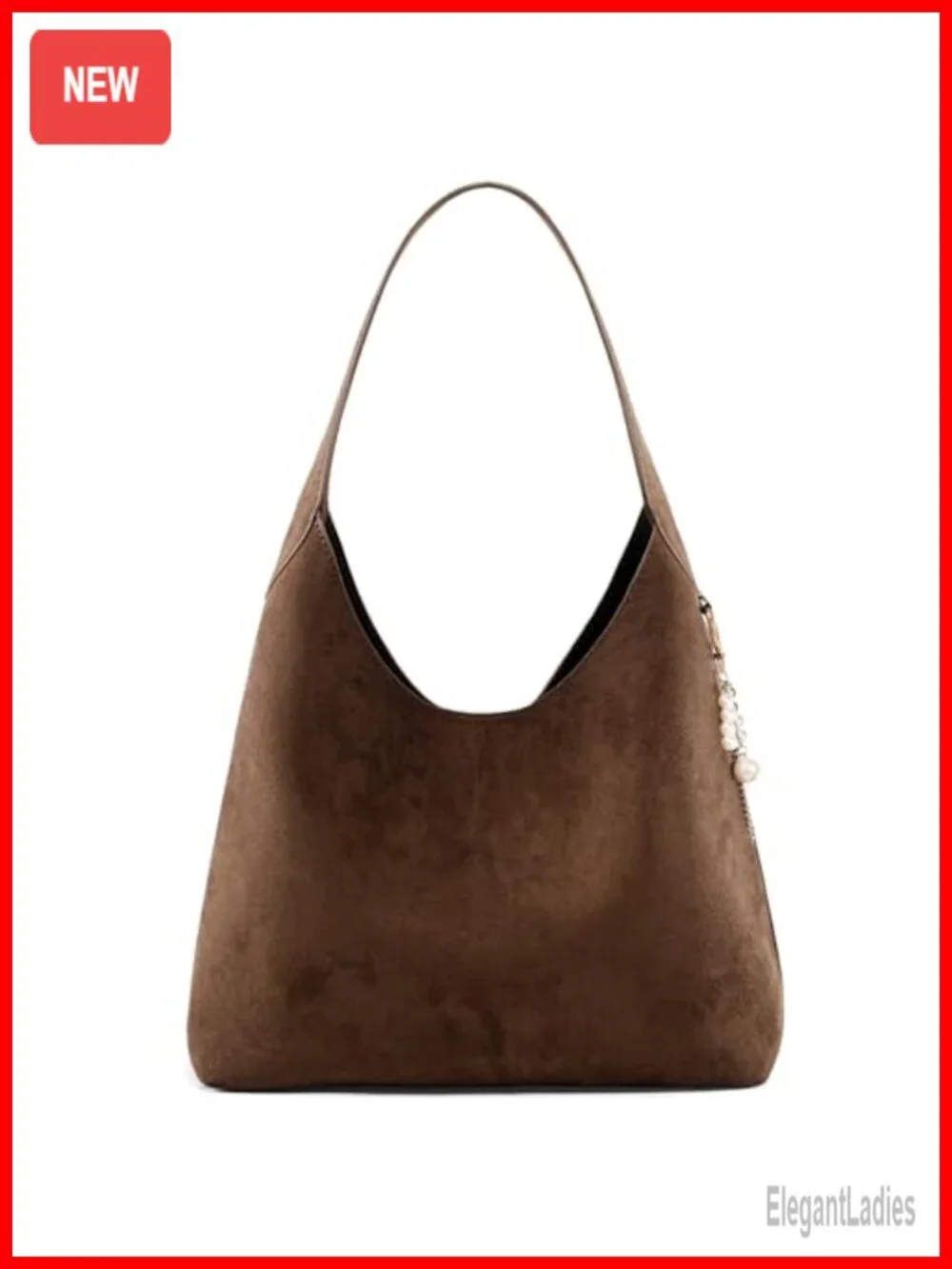 Soft Suede Slouchy Hobo Shoulder Bag Lightweight Tote Purse